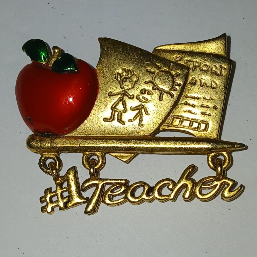 Gold and Red #1 Teacher Brooch